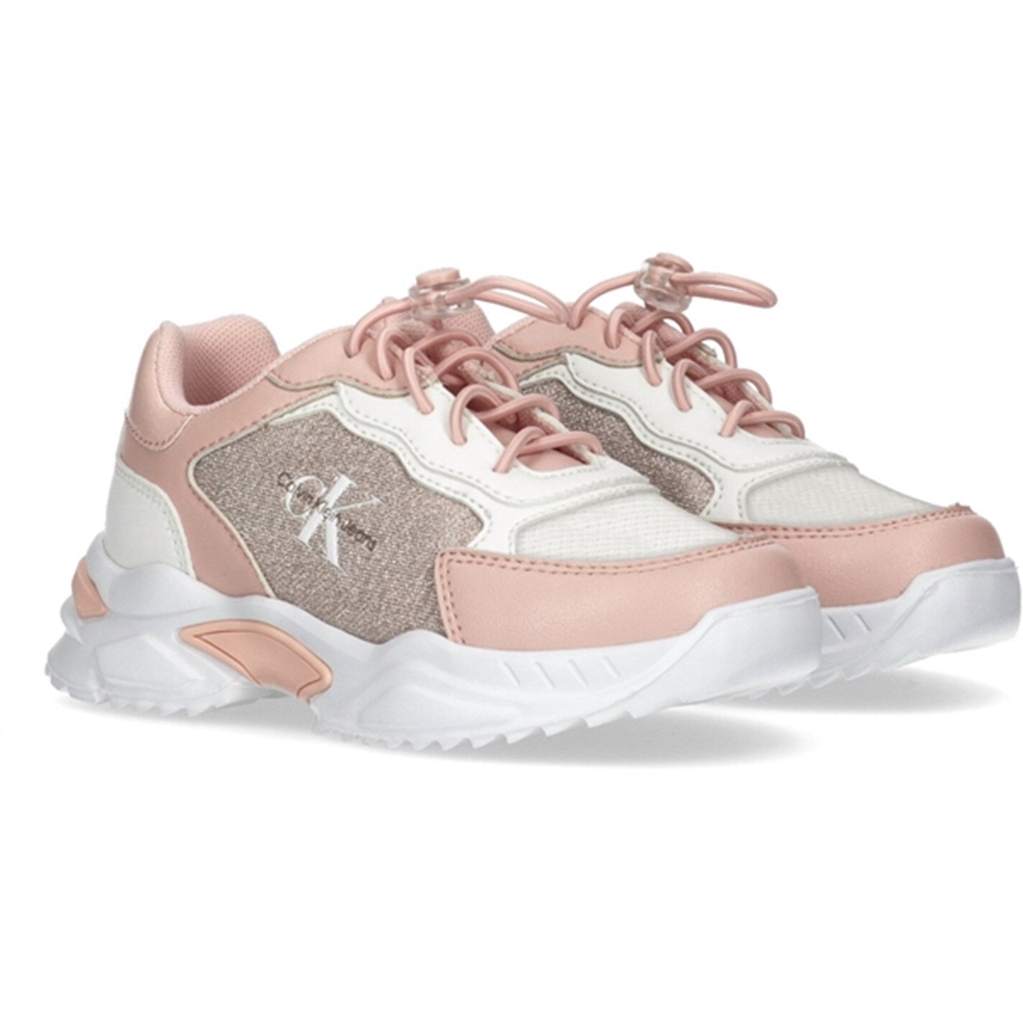 Calvin Klein Low Cut Lace-Up Sneakers Pink/White 3