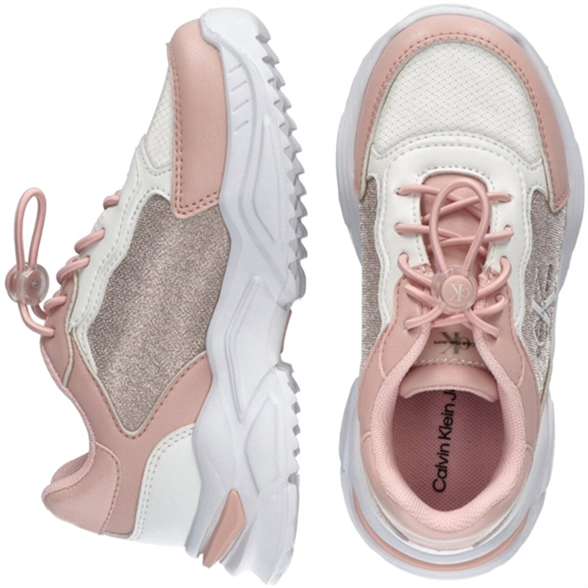 Calvin Klein Low Cut Lace-Up Sneakers Pink/White 2