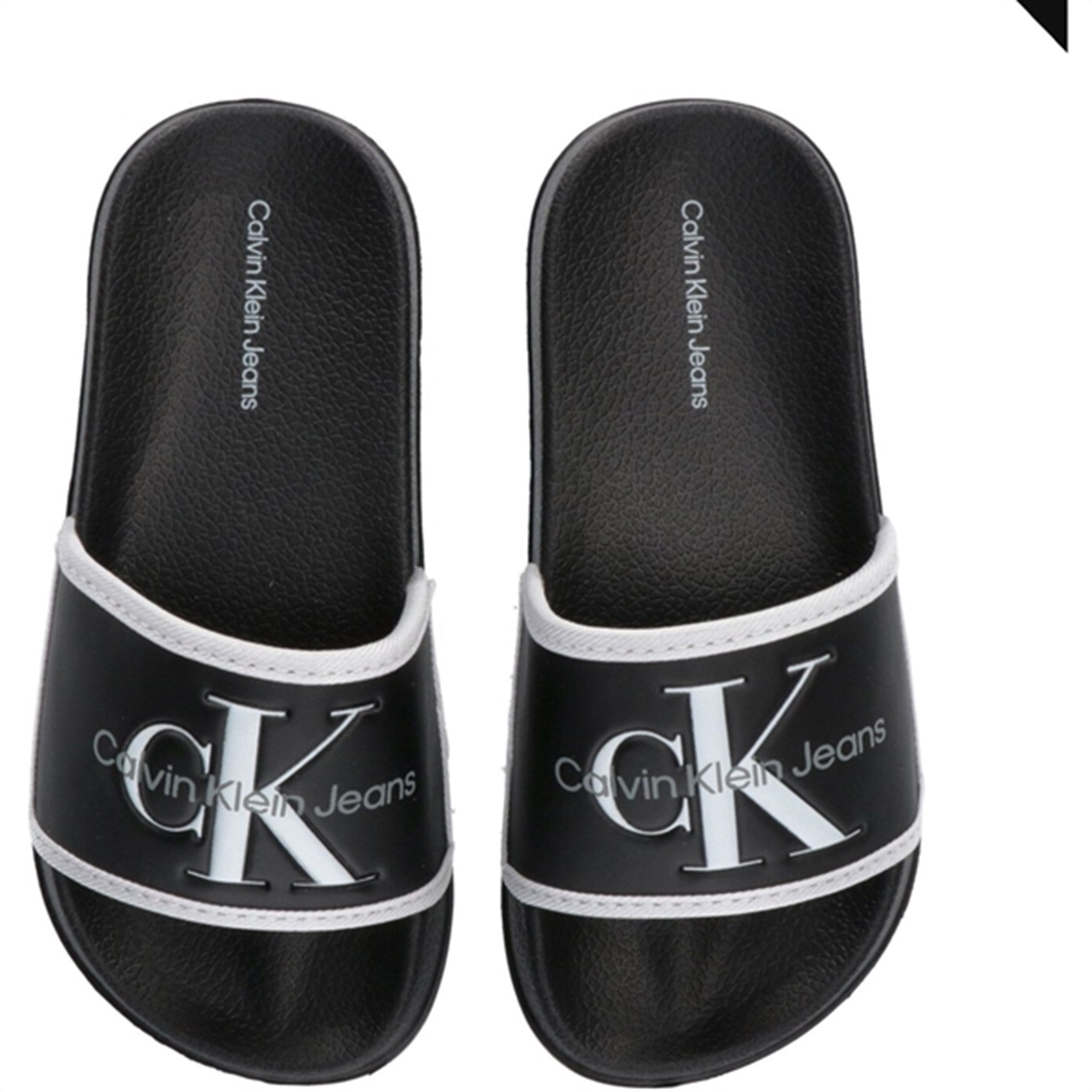 Calvin Klein Logo Pool Slide Black/White 4