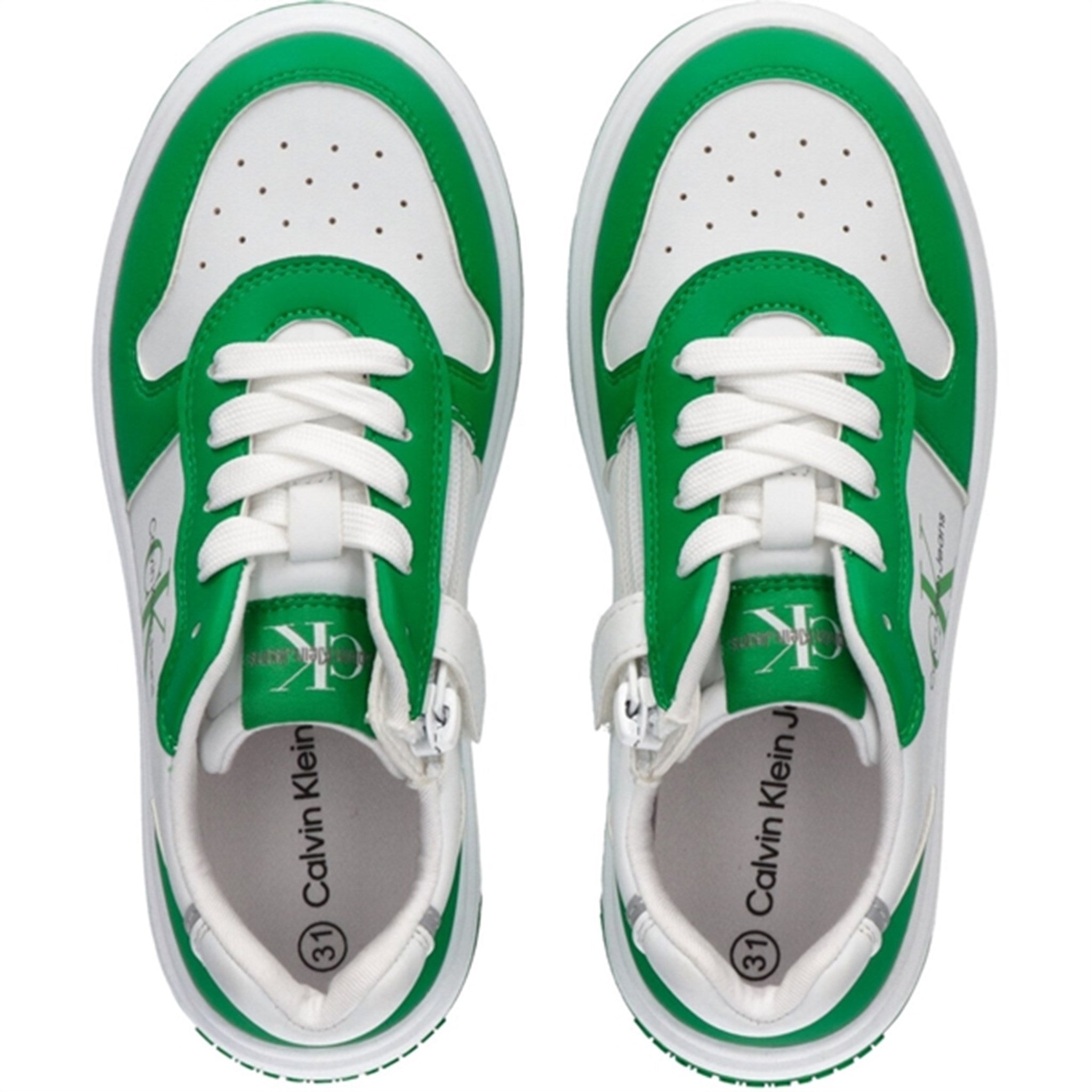 Calvin Klein Low Cut Lace-Up Sneakers Green/White