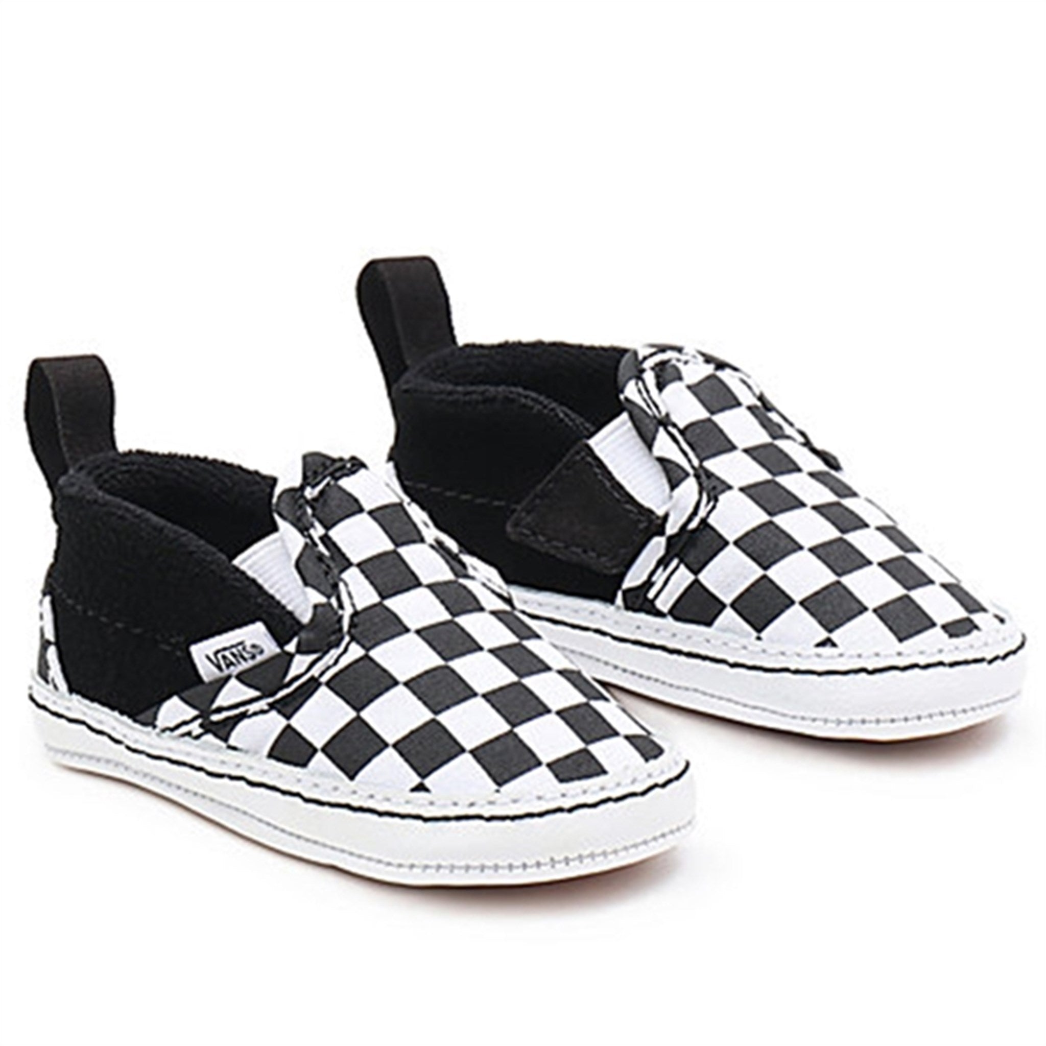 VANS IN Slip-On V Crib Sneakers Checker Black/True White