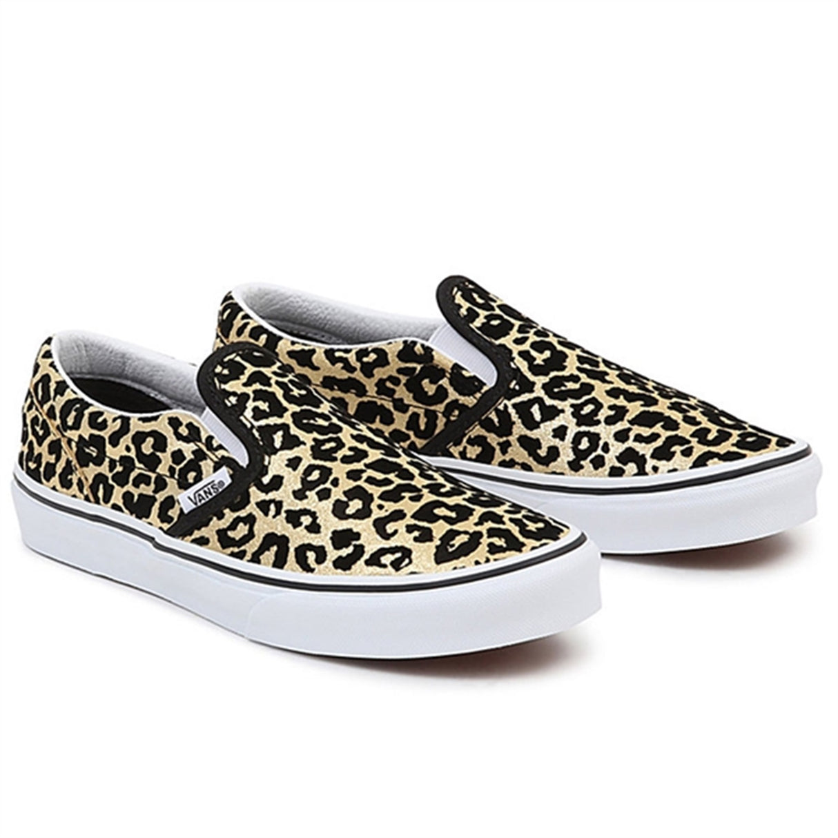 VANS JR Classic Slip-On Sneakers Flocked Leopard Black/True White