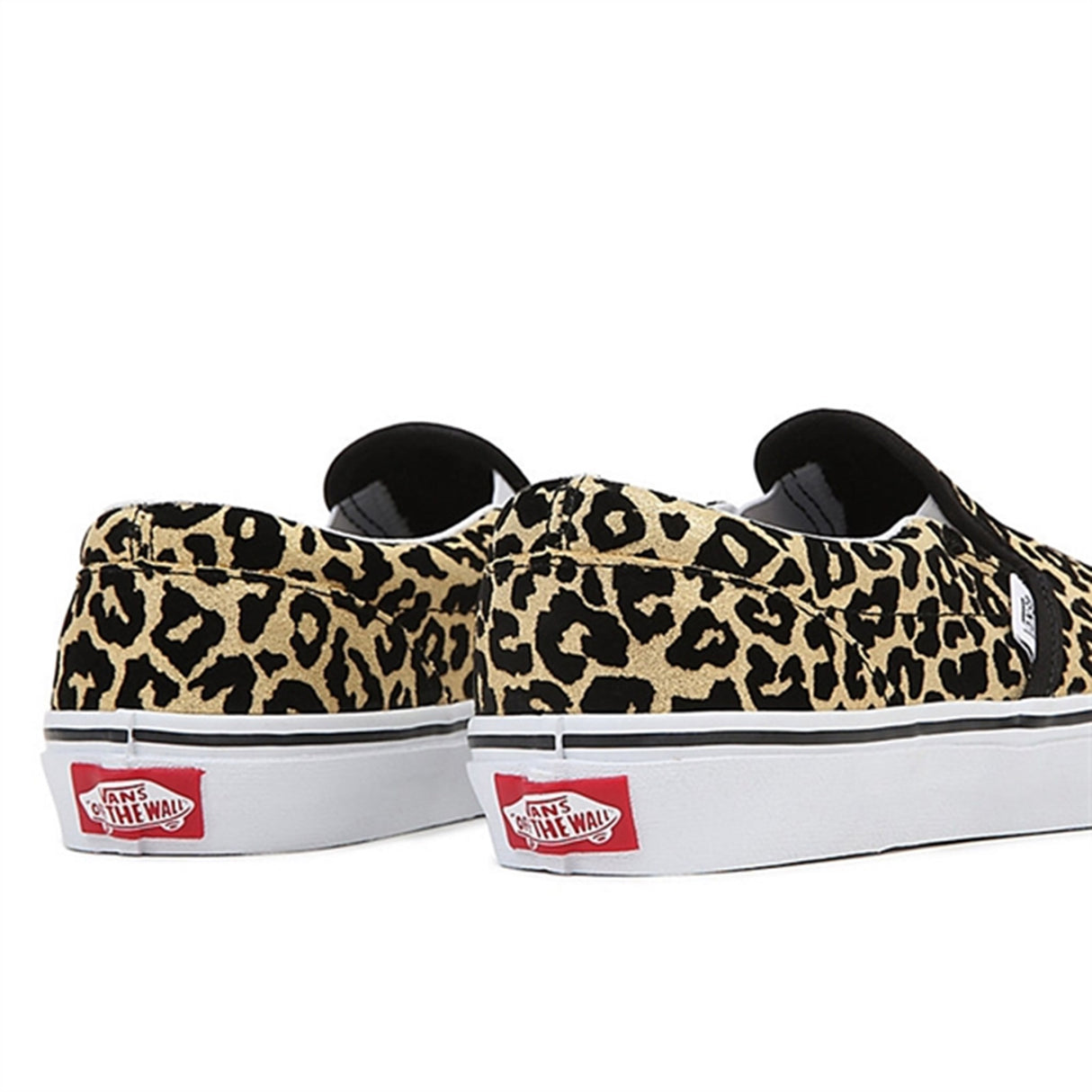 VANS JR Classic Slip-On Sneakers Flocked Leopard Black/True White