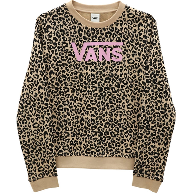 VANS Leopard Spot Crew Sweatshirt Taos Taupe