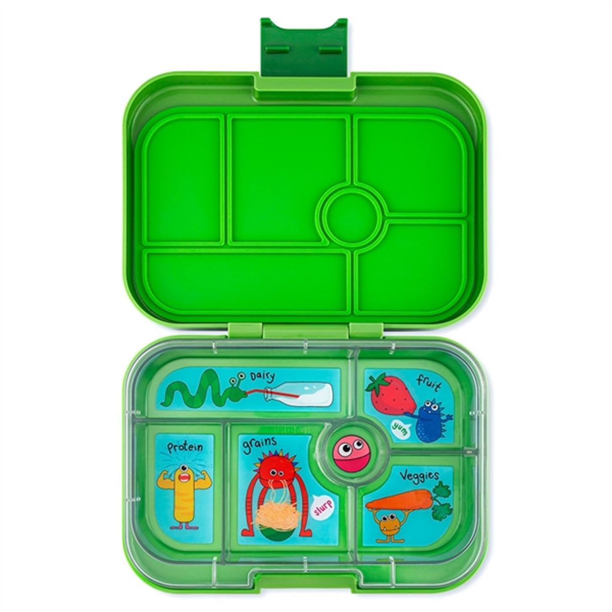 Yumbox Original 6 Rum Madkasse Matcha Green Funny Monsters