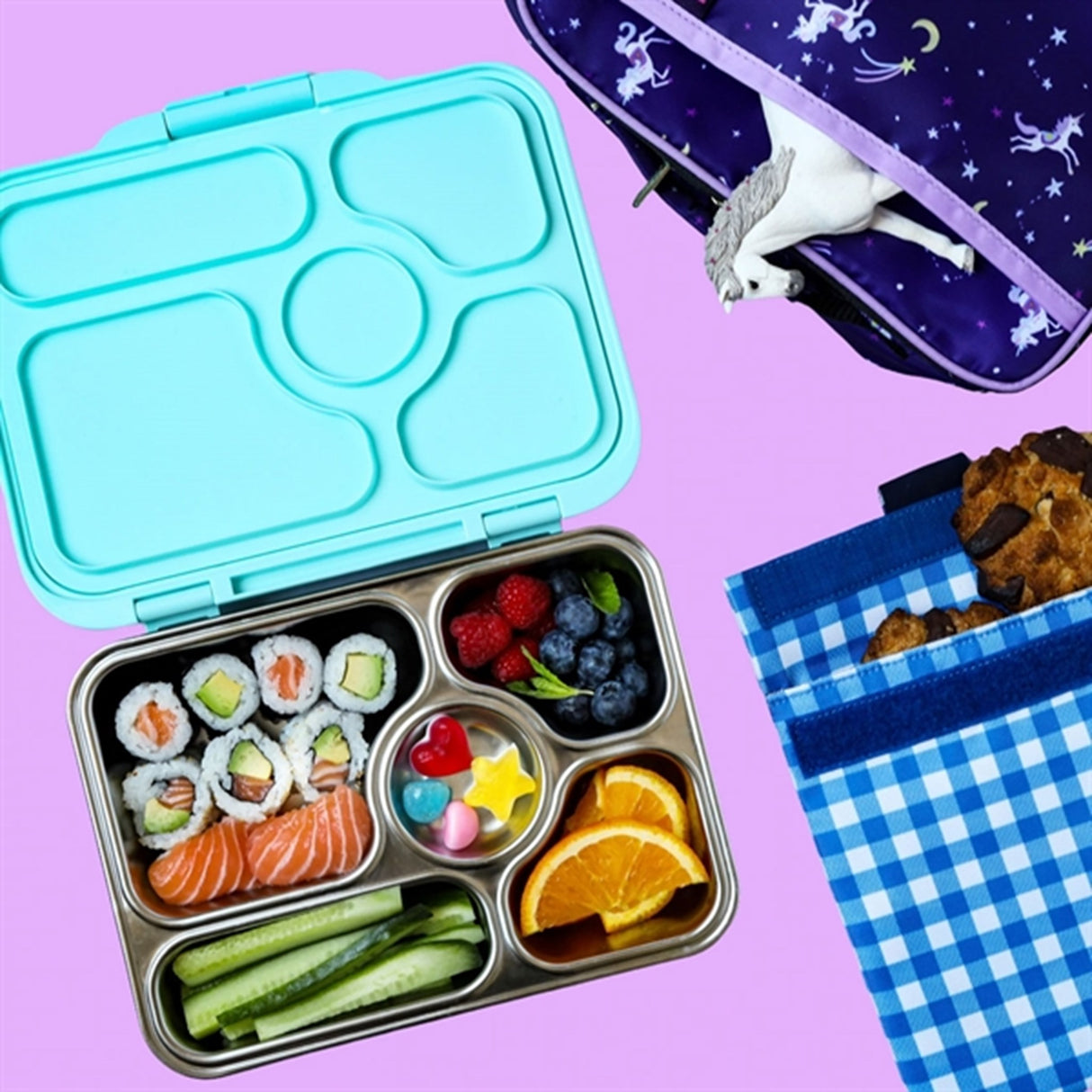 Yumbox Presto Stainless Steel Madkasse Tulum Blue 9